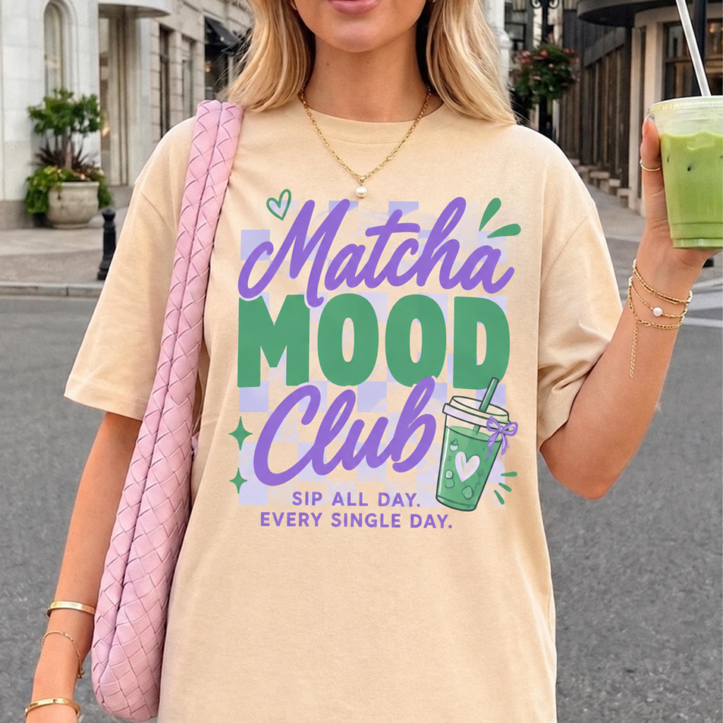 Matcha Mood Club Comfort Colors Shirt – Iced Matcha Graphic Tee