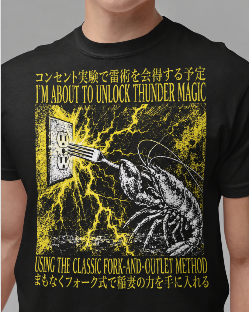 cb4f2e70-f998-4579-a4d2-bdd061426bd8 Thunder Magic Lobster Funny Graphic T-Shirt