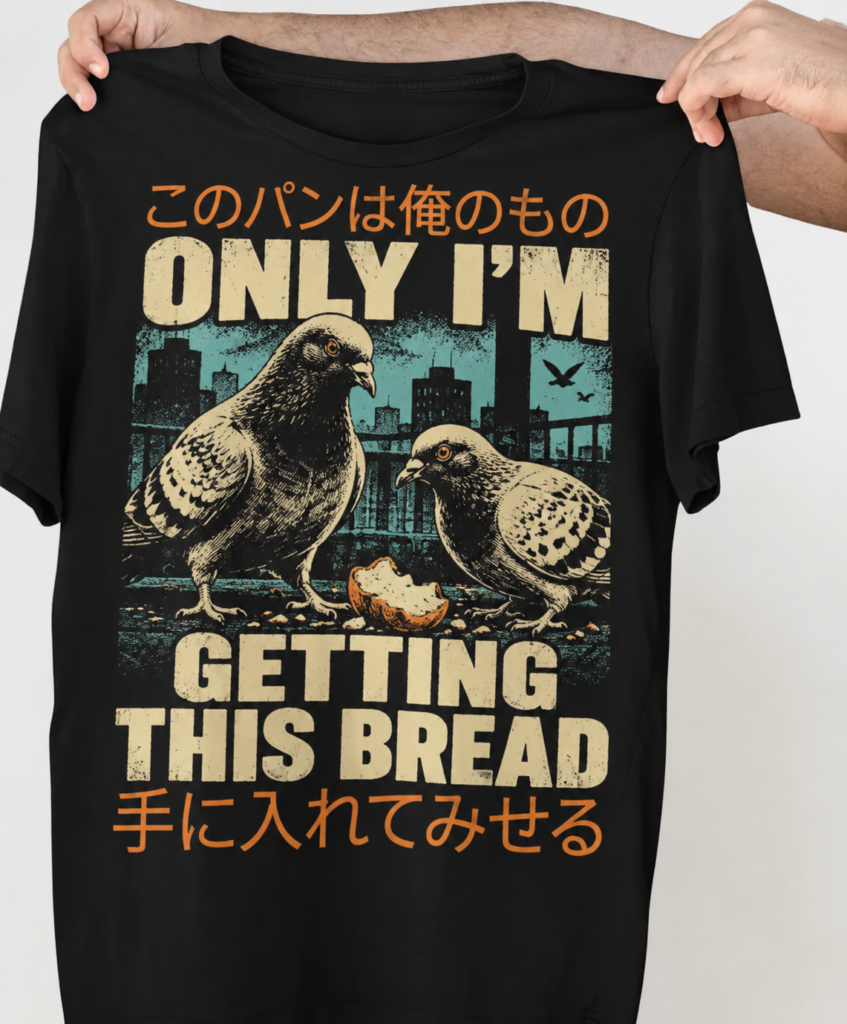 Getting This Bread Pigeon Shirt – Funny Japanese Bird Graphic Tee