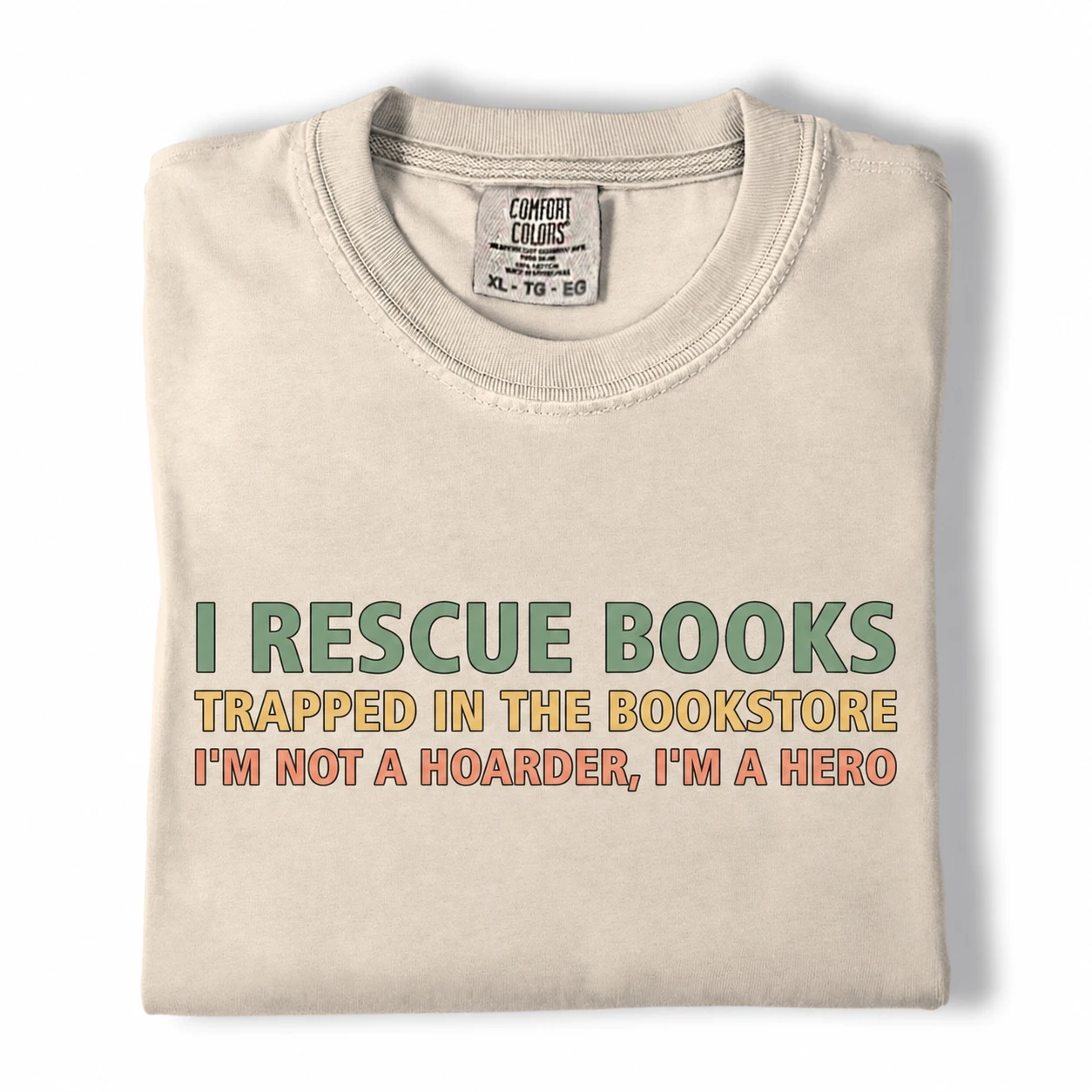 I Rescue Books T-Shirt – Funny Book Lover Tee | Comfort Colors 1717 - Image 6