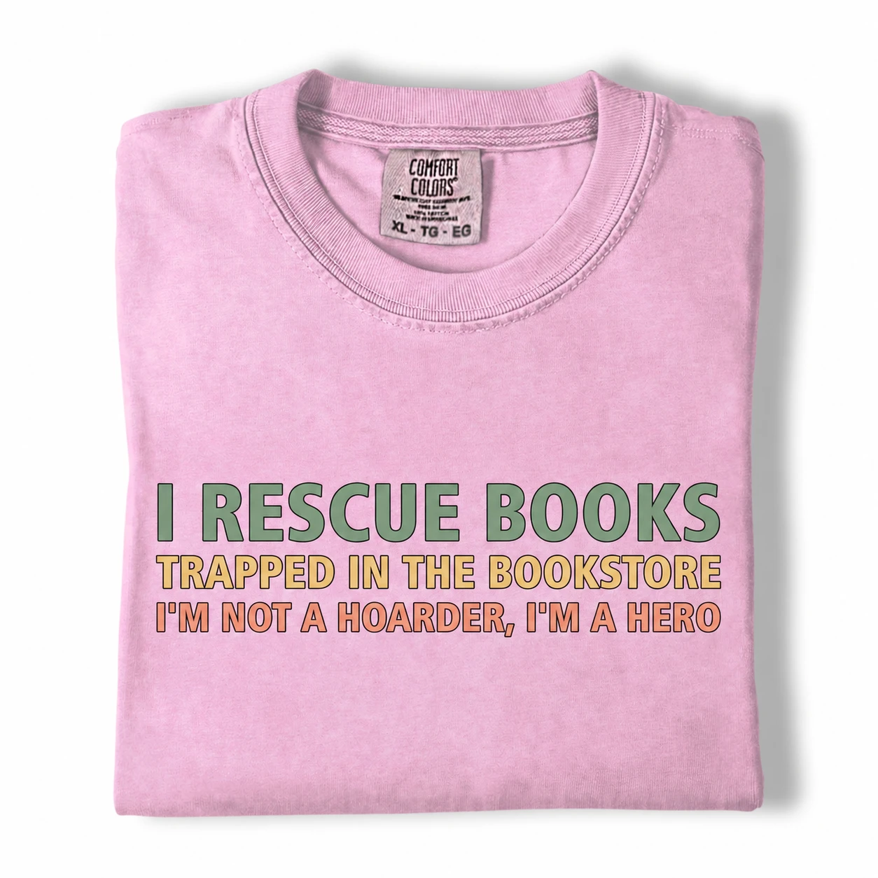 I Rescue Books T-Shirt – Funny Book Lover Tee | Comfort Colors 1717