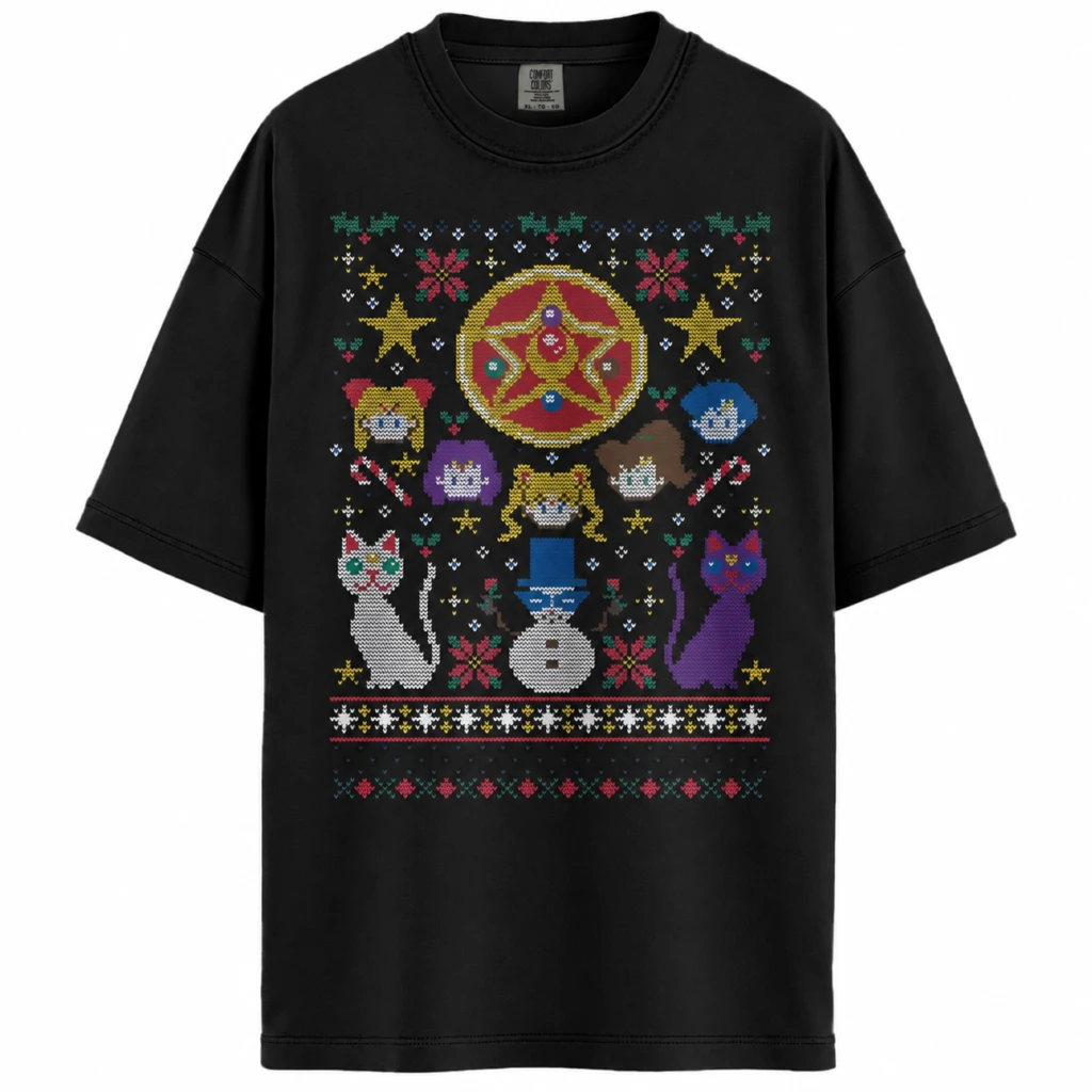 Sailor Moon Shirt, Christmas Shirt, Anime Graphic Tee, Christmas Comfort Colors Shirt
