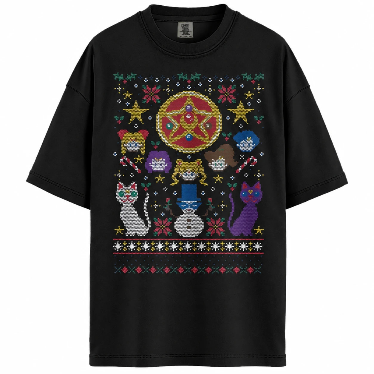 Sailor Moon Shirt, Christmas Shirt, Anime Graphic Tee, Christmas Comfort Colors Shirt