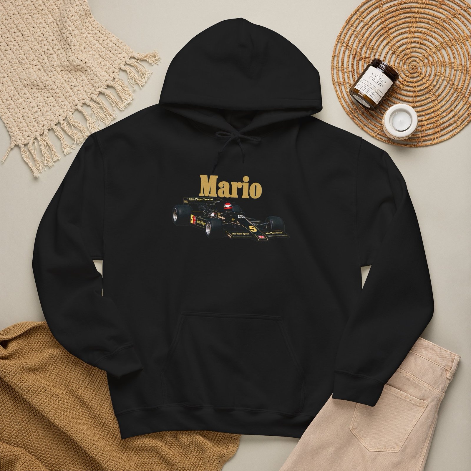 Mario Andretti Vintage Racing Car Unisex Hoodie - Image 5