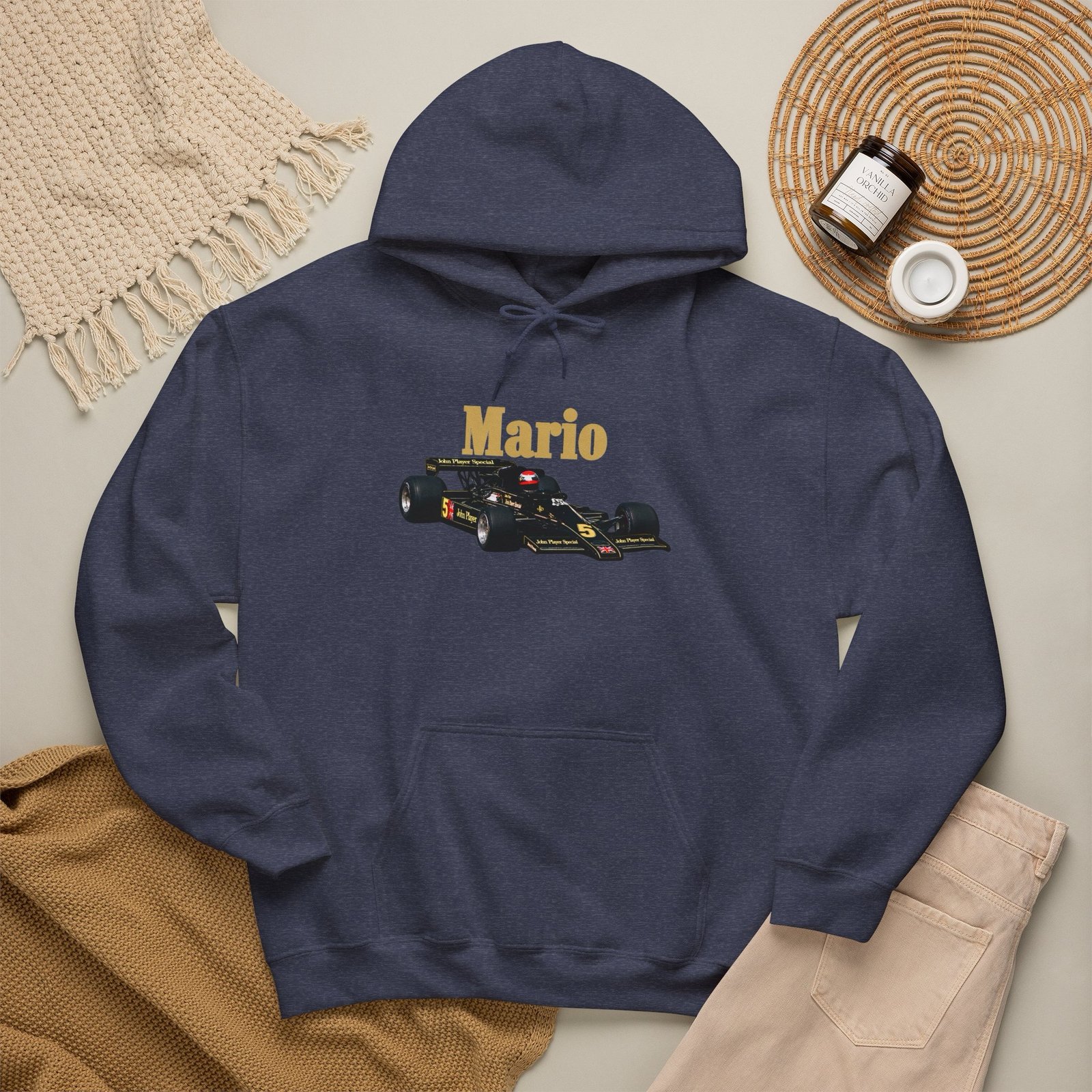 Mario Andretti Vintage Racing Car Unisex Hoodie