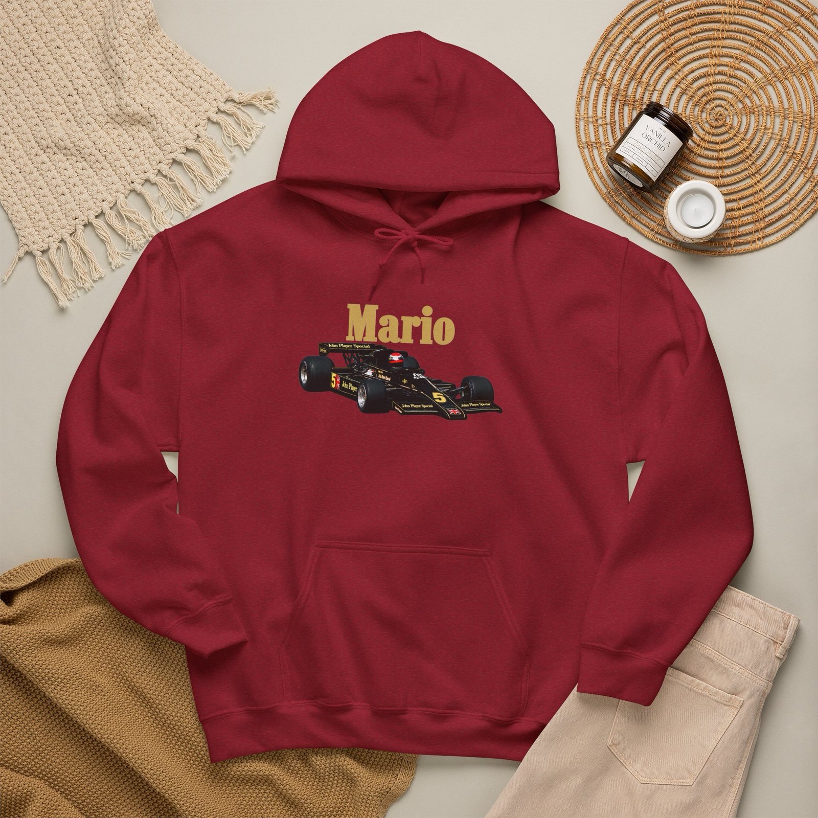 Mario Andretti Vintage Racing Car Unisex Hoodie - Image 3
