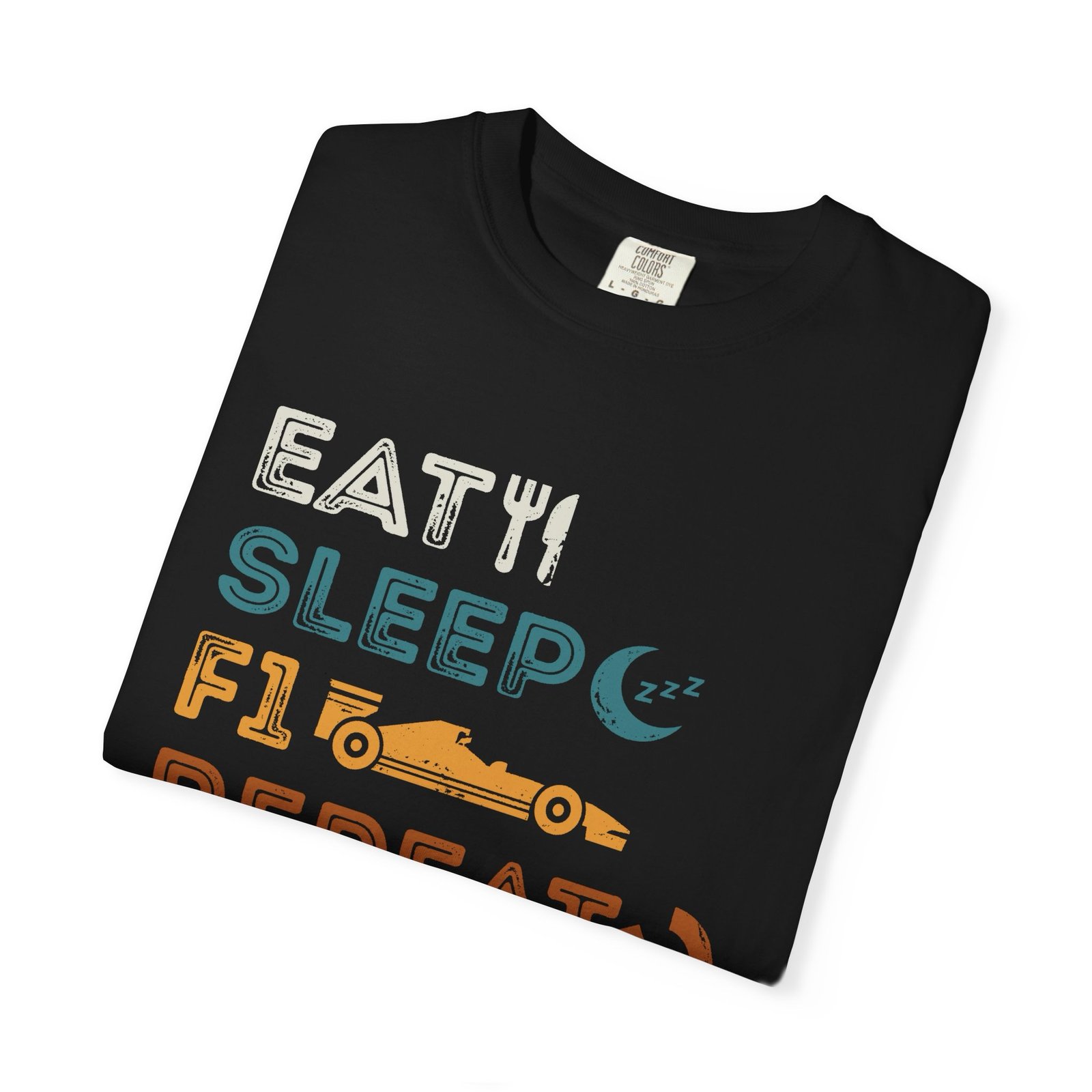 Eat Sleep F1 Repeat Vintage Racing Comfort Colors 1717 T-Shirt - Image 4