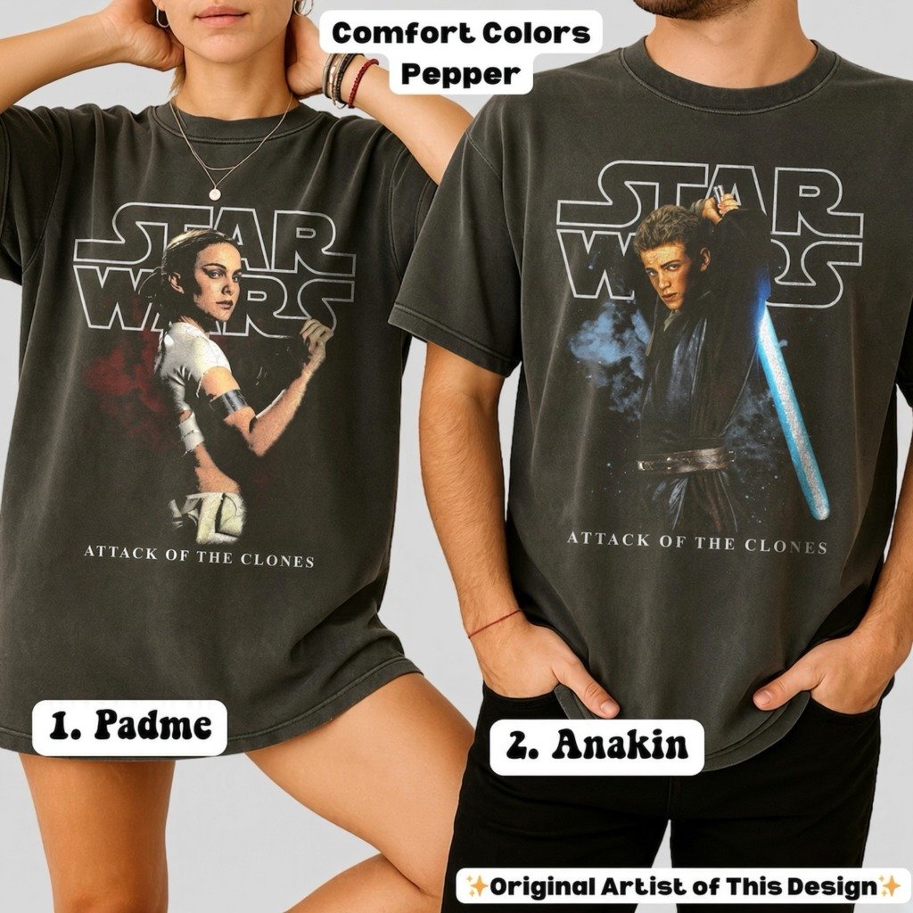 img_4906-10 Retro Anakin and Padme Star Wars Shirt: Anakin Skywalker Padme Amidala Matching Couple Shirt, Disneyland Matching, Star Wars Matching Tees