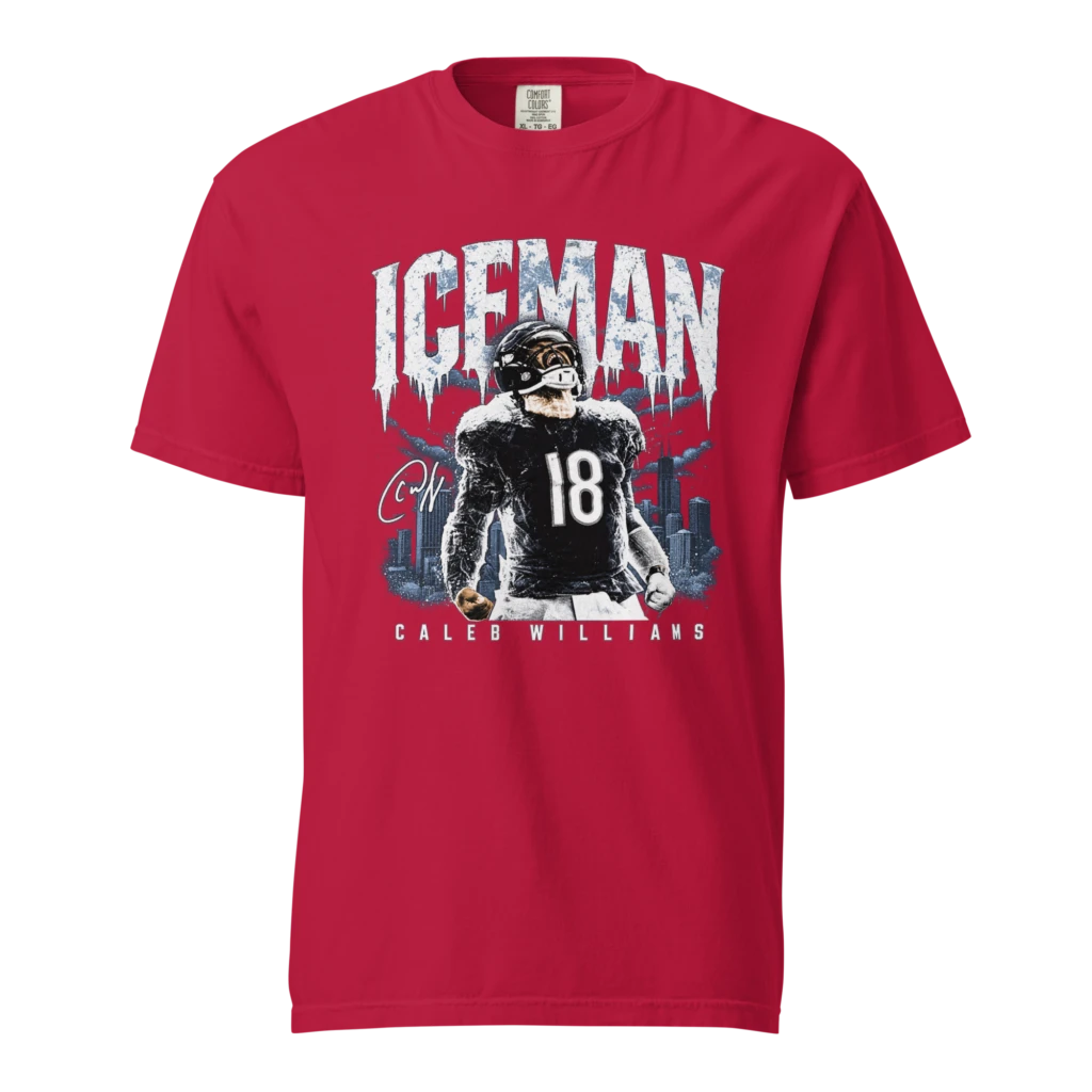 unisex-garment-dyed-heavyweight-t-shirt-red-front-6ad62bfb2d91c Caleb Williams Iceman Graphic Comfort Colors 1717 T-Shirt
